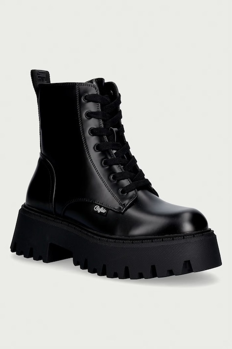 Buffalo workery na platformie damskie Aspen Lace Up czarne 1622588-BLK