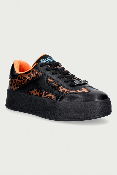 Buffalo Cajo sneakersy damskie czarne na platformie 16429-BLE