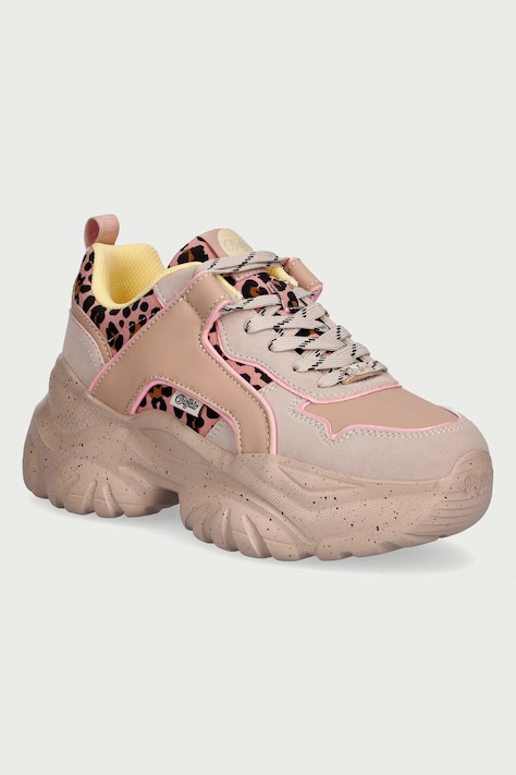 Buffalo Bliss sneakersy damskie beżowe na platformie 16140-BEI