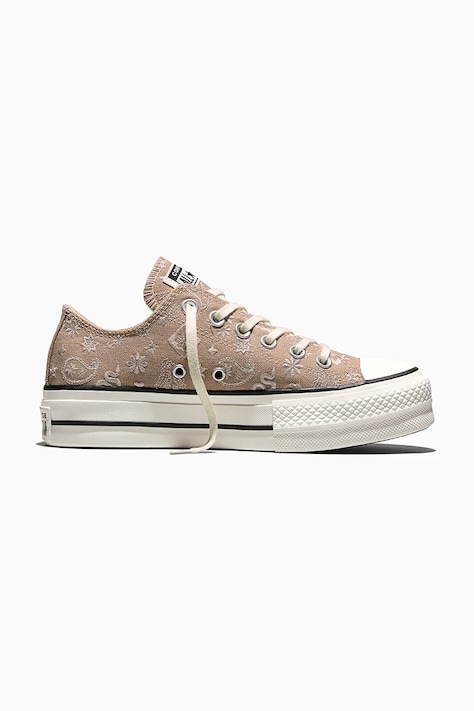 Converse Chuck Taylor All Star Lift OX πάνινα sneakers Γυναικεία μπεζ χαμηλά με πλατφόρμα A22398C