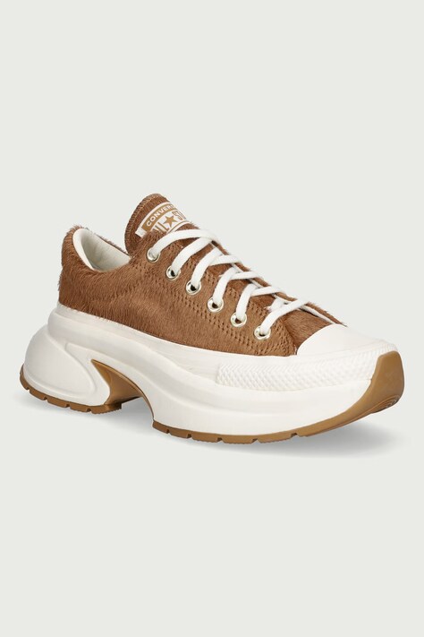 Converse Run Star Crush OX ниски кецове дамски от кожа кафяви A22626C
