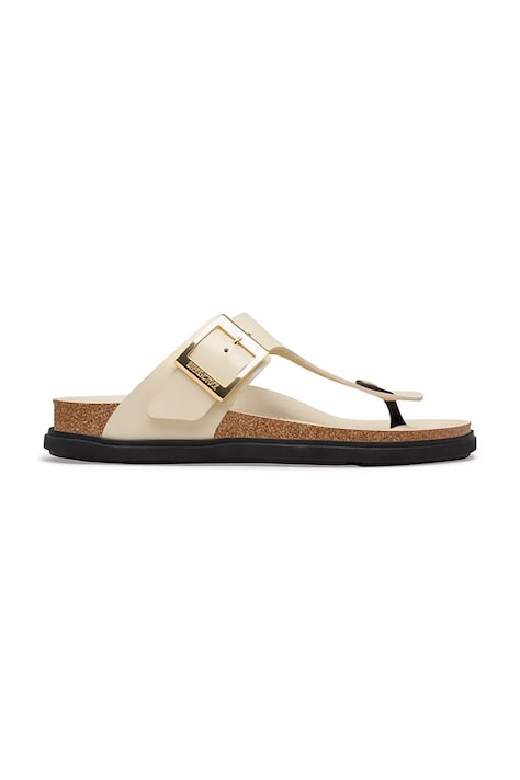 Birkenstock Gizeh DB LENA japonki na płaskim obcasie damskie skórzane beżowe 1031786