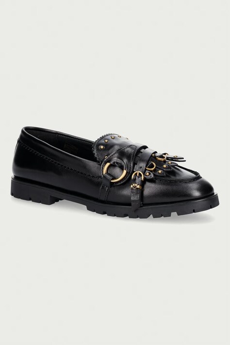 Pinko мокасини дамски от кожа Nora 08 черни SD0681P185Z99
