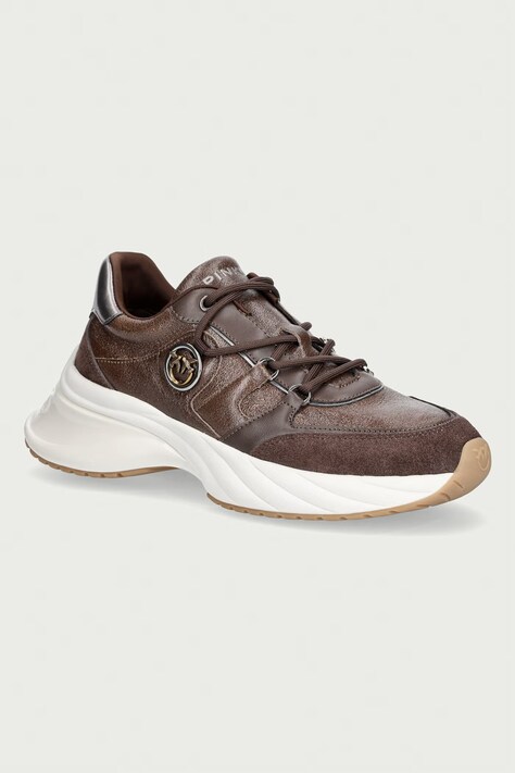 Pinko Ariel 36 sneakers γυναικεία καφέ με πλατφόρμα SS0215P021L72