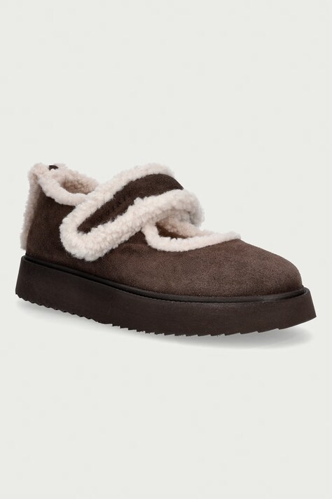 Inuikii baleriny zamszowe Shearling M.J. brązowe 1012.026.0031
