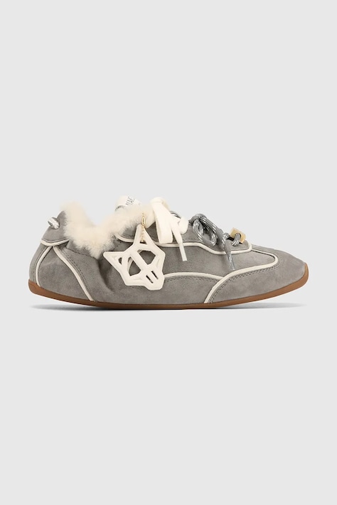 Naked Wolfe Soul маратонки дамски от велур сиви Soul Grey Shearling