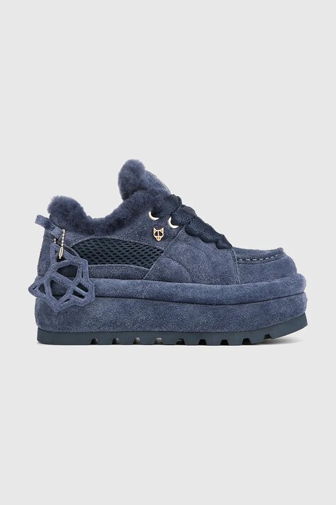 Naked Wolfe Beau śniegowce damskie zamszowe granatowe Navy Suede