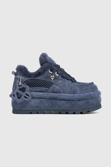 Naked Wolfe Beau śniegowce damskie zamszowe granatowe Navy Suede