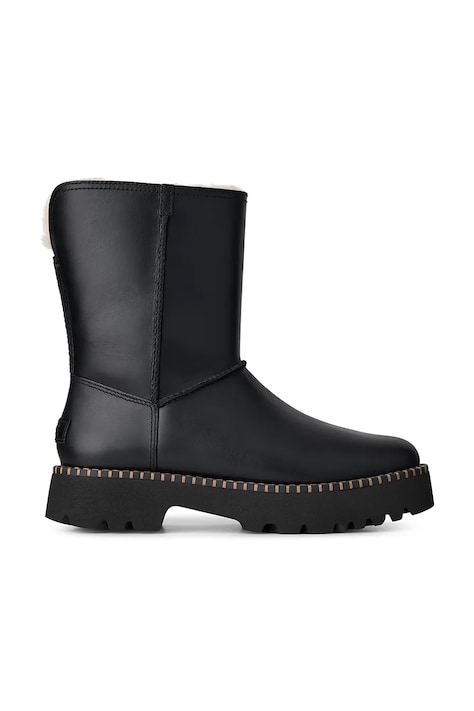UGG W Uptowner Short Boot snehule dámske kožené čierne 1187531.BLLE
