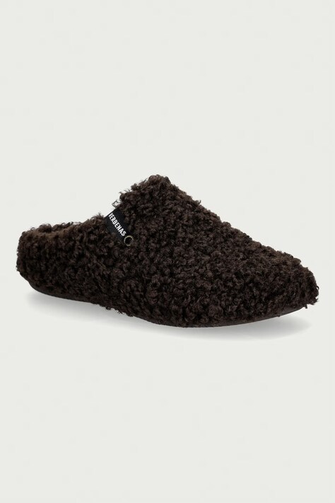 Verbenas kapcie damskie YORK CURLY brązowe 5860500660