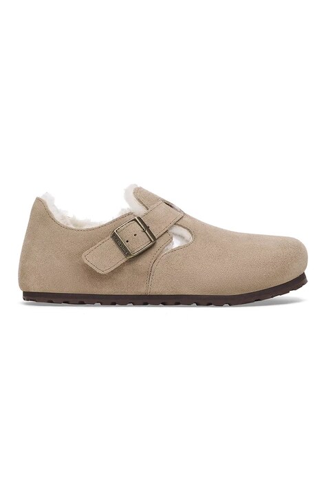 Birkenstock London Shearling LEVE półbuty damskie zamszowe beżowe 1028470