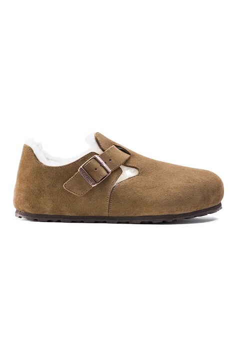 Birkenstock London Shearling LEVE półbuty damskie zamszowe brązowe 1014963