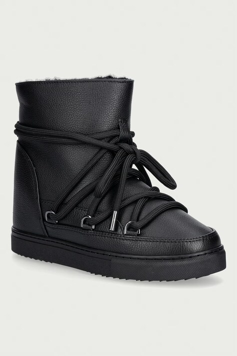 Inuikii Full Leather Wedge śniegowce damskie skórzane czarne 1001.004.0092