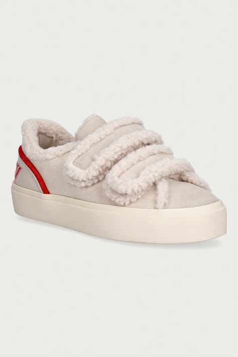 Inuikii Lila Shearling Low Velcro sneakersy damskie zamszowe beżowe 1001.001.0561