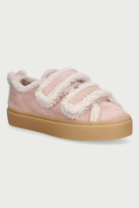 Inuikii Shearling Low Velcro Pastelle sneakersy damskie zamszowe różowe 1001.001.0541