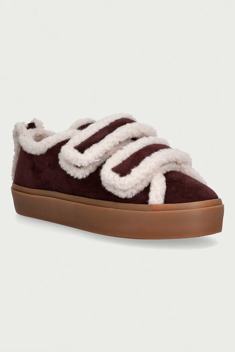 Inuikii Shearling Low Velcro sneakersy damskie zamszowe bordowe 1001.001.0231