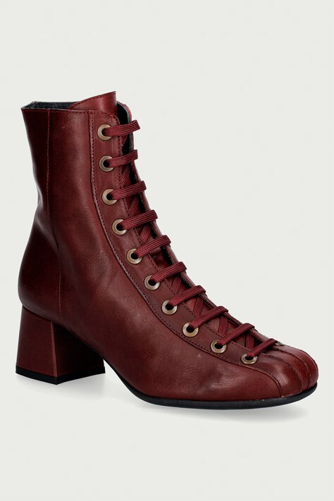 Fly London Μποτάκια block heel γυναικεία δερμάτινα PERK559FLY μπορντό P145559002