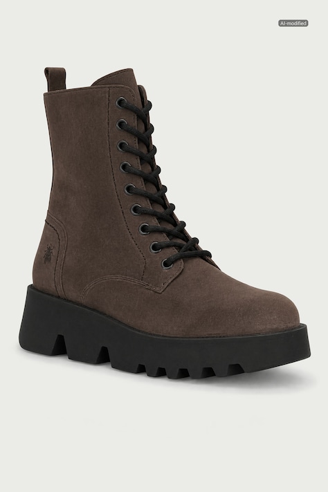 Fly London Кубинки дамски от велур ZAVE500FLY кафяви P145500003