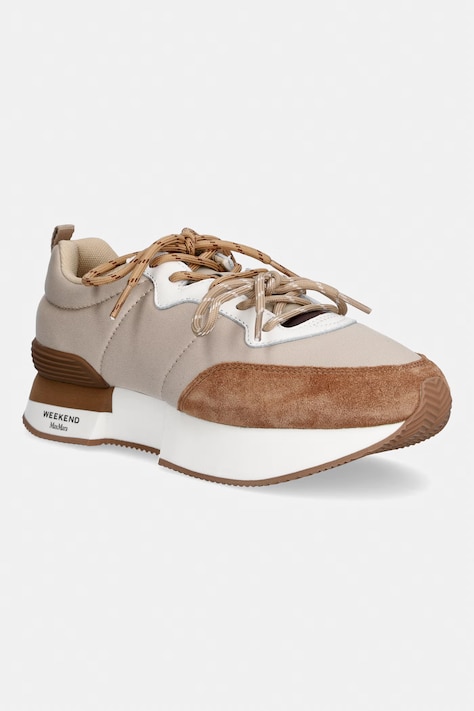 Weekend Max Mara sneakersy damskie brązowe na platformie 2625766034600