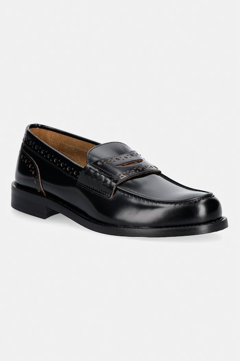 Weekend Max Mara mokasyny damskie skórzane czarne 2625526134600