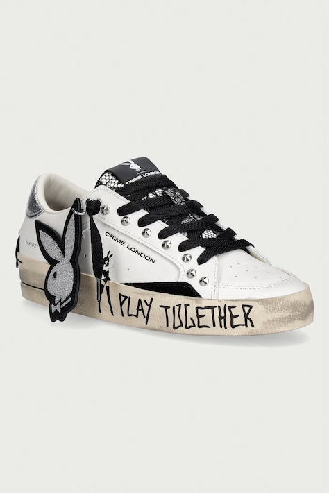 Crime London SK8 DELUXE sneakers γυναικεία δερμάτινα λευκά 88112AA9