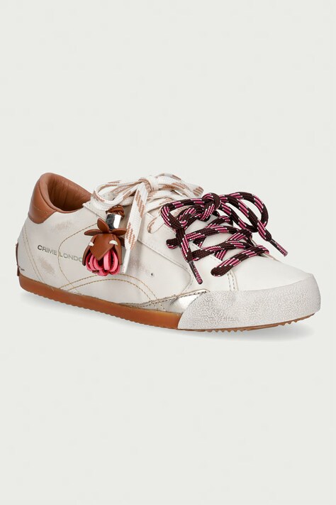 Crime London SNEAKERINA sneakersy damskie skórzane beżowe 23603AA9