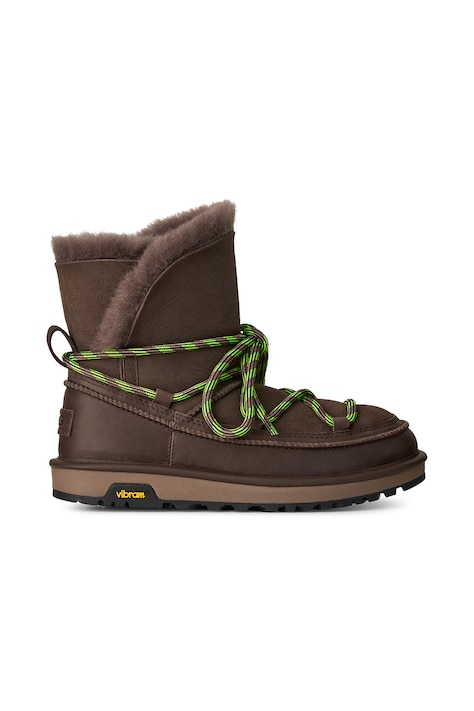 UGG W Classic Tread Boot μπότες χιονιού γυναικείες δερμάτινες καφέ 1180394.DDC