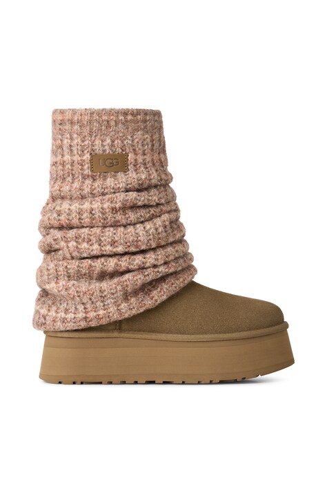 UGG W Classic Mini Dipper Legwarmer μπότες χιονιού Γυναικεία καφέ 1178990.LBNZ