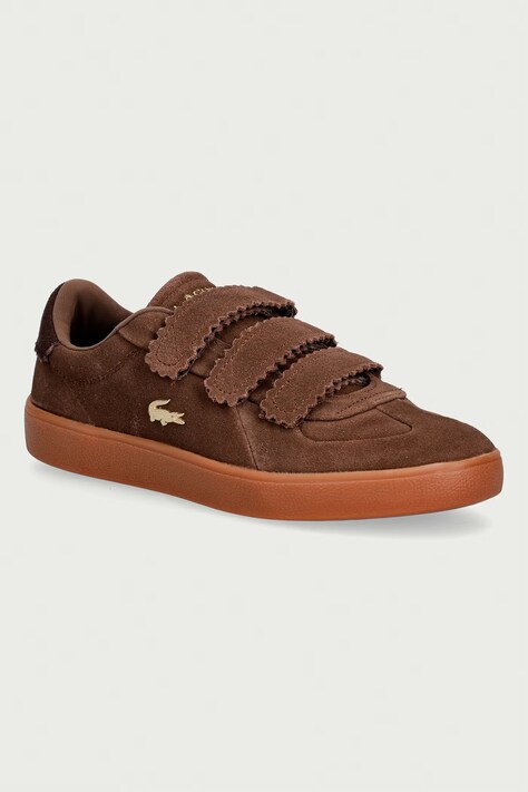 Lacoste BASESHOT STRAP tenisice za žene od brušene kože smeđe 51SFA0079