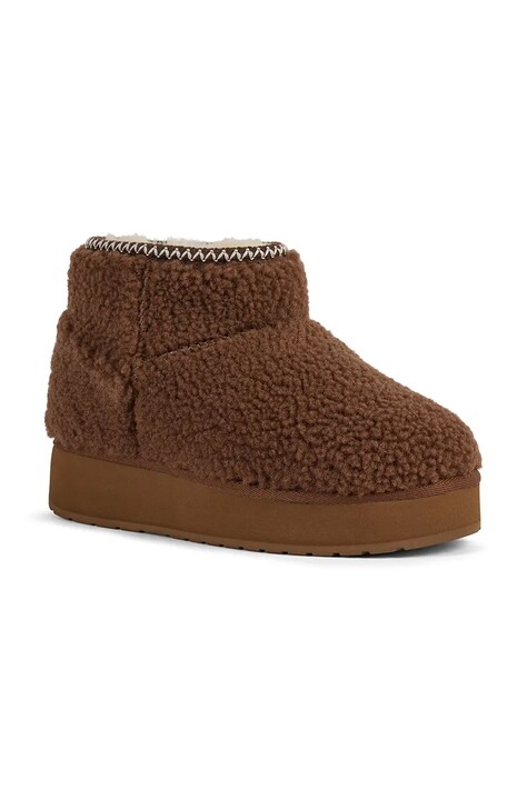 Emu Australia Stinger Micro Flatform Teddy śniegowce damskie brązowe W13187