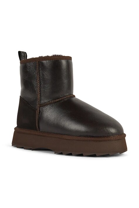 Emu Australia Sharky Mini Town Flatform śniegowce damskie skórzane brązowe W13340