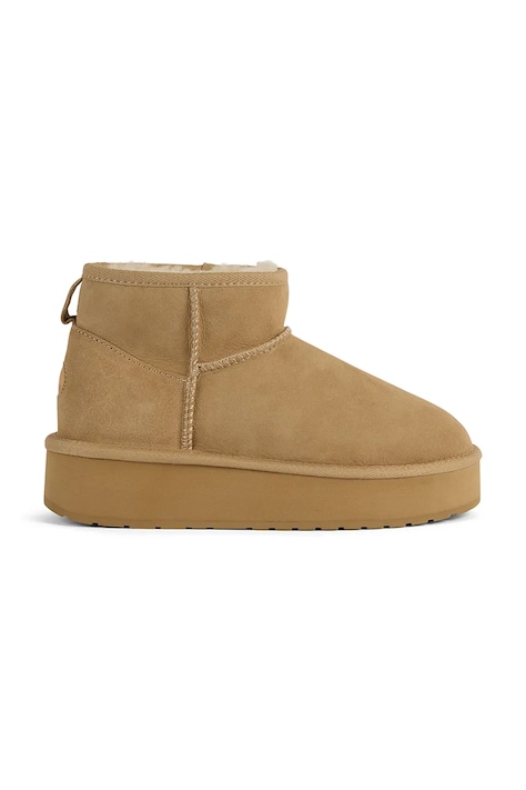 Emu Australia Stinger Micro Flatform 2.0 śniegowce damskie zamszowe beżowe W13296