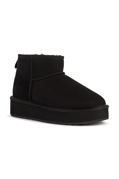 Emu Australia Stinger Micro Flatform 2.0 śniegowce damskie zamszowe czarne W13296