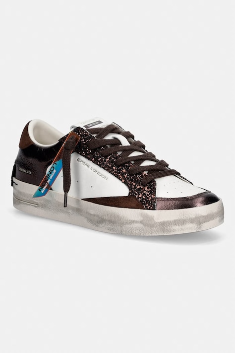 Crime London SK8 DELUXE sneakersy damskie skórzane brązowe 23103AA9