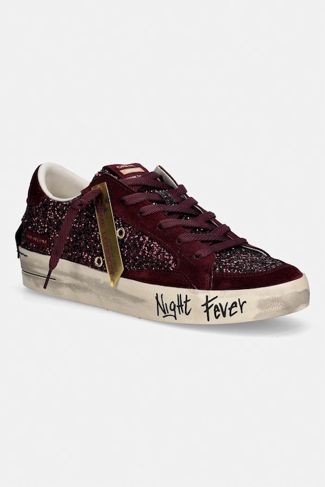 Crime London SK8 DELUXE sneakersy damskie zamszowe bordowe 23100AA9