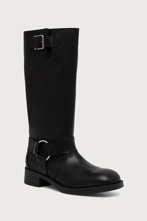 Steve Madden cizme pentru femei din piele Zamza negre 11004886