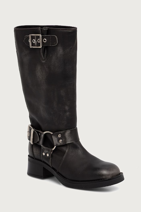 Steve Madden stivali da equitazione da donna in pelle Beau grigi 11003069