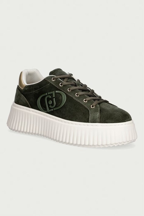 Liu Jo ELODIE 01 sneakersy damskie zamszowe zielone BF6059PX002S4170