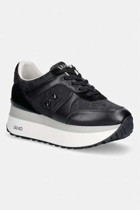 Liu Jo LIU JO MAXI WONDER PLUS 02 sneakersy damskie czarne na platformie BF6011PX90222222