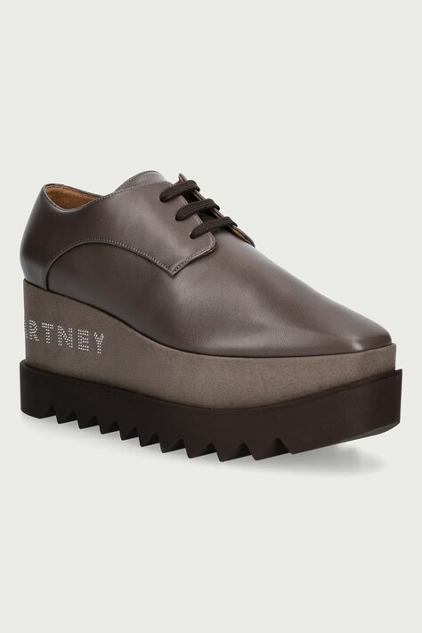 Stella McCartney ELYSE ECO półbuty na koturnie damskie brązowe 800004.AP0280