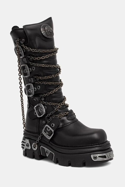 New Rock workery damskie skórzane ITALI NEGRO, REACTOR NEGRO TOBERAS E17 czarne M-1013-C10