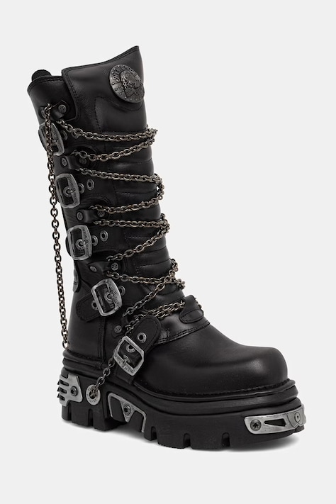 New Rock workery damskie skórzane ITALI NEGRO, REACTOR NEGRO TOBERAS E17 czarne M-1013-C10