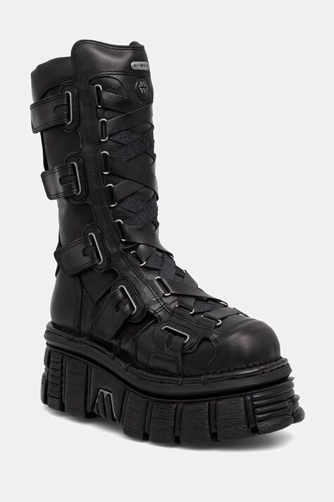 New Rock kozaki damskie skórzane ITALI NEGRO, NOMADA NEGRO, TOWER E14 czarne M-189-C12