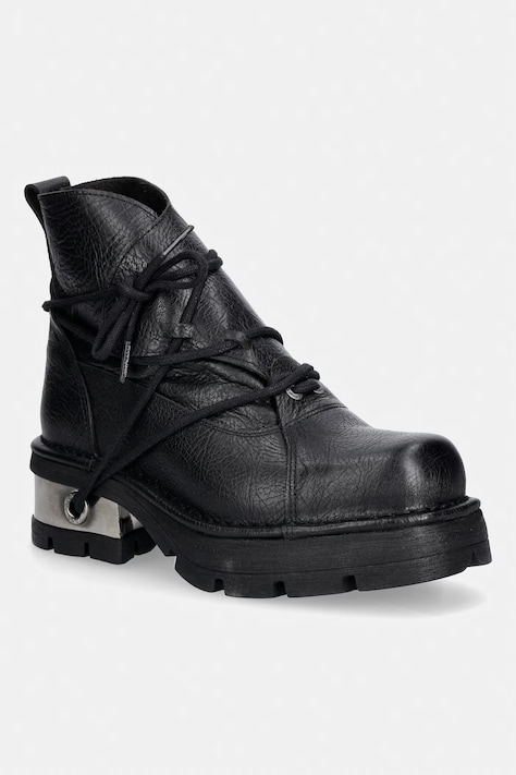 New Rock botki damskie skórzane CRUST BUFALO NATURAL PLANING M3 czarne M-776-C7