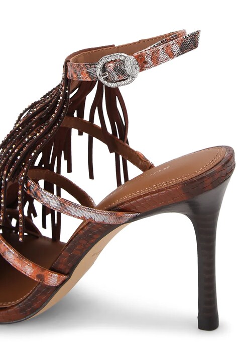 Kurt Geiger London босоніжки на високих підборах Fringe Sandal 90 — AW26-OBDYL2, коричневий — фото 4