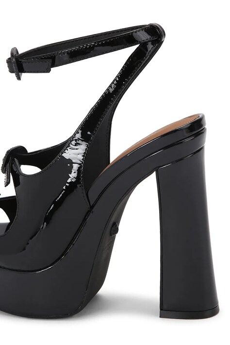 Kurt Geiger London босоніжки на високих підборах шкіряні Buckle Platform Sdl — AW26-OBDYL6, чорний — фото 4
