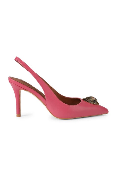 Kurt Geiger London szpilki skórzane Belgravia Sling 85 Pink Comb Leather czerwone 5595357109