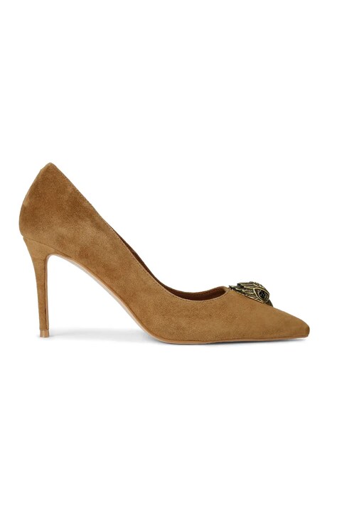 Kurt Geiger London szpilki zamszowe Belgravia Eagle Court Tan Suede brązowe 3939933209