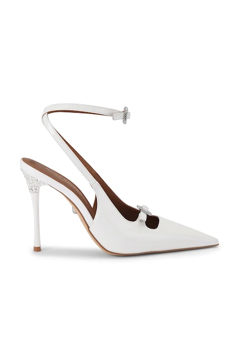 Kurt Geiger London взуття на шпильці шкіряне Buckle Point Court White біле 5850210309