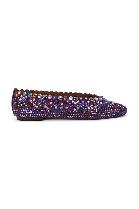 Kurt Geiger London baleriny zamszowe Jewel Perf Ballerina Purple czarne 5807990209